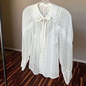 Rebecca Taylor Geo Eyelet Top